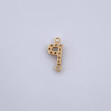Charm Letter P 0.35gr / 1cm / White Zircons Yellow Gold 18K &