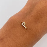 Charm Letter P 0.35gr / 1cm / White Zircons Yellow Gold 18K &