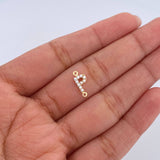 Charm Letter P 0.35gr / 1cm / White Zircons Yellow Gold 18K &