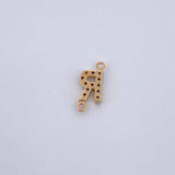 Charm Letter R 0.4gr / 1cm / White Zircons Yellow Gold 18K &