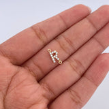 Charm Letter R 0.4gr / 1cm / White Zircons Yellow Gold 18K &