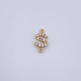Charm Letter S 0.5gr / 1cm / White Zircons Yellow Gold 18K &