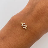 Charm Letter S 0.45gr / 1cm / White Zircons Yellow Gold 18K &