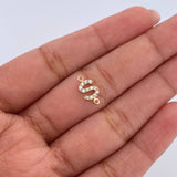 Charm Letter S 0.45gr / 1cm / White Zircons Yellow Gold 18K &