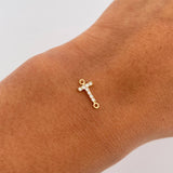 Charm Letter T 0.25gr / 1cm / White Zircons Yellow Gold 18K &