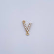 Charm Letter V 0.25gr / 1cm / White Zircons Yellow Gold 18K &
