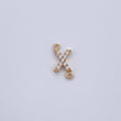 Charm Letter X 0.35gr / 1cm / White Zircons Yellow Gold 18K &