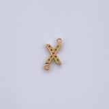 Charm Letter X 0.35gr / 1cm / White Zircons Yellow Gold 18K &