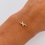 Charm Letter X 0.35gr / 1cm / White Zircons Yellow Gold 18K &