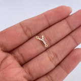 Charm Letter Y 0.25gr / 1cm / White Zircons Yellow Gold 18K &