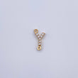 Charm Letter Y 0.25gr / 1cm / White Zircons Yellow Gold 18K &