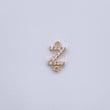 Herraje Letra Z 0.4gr / 1cm / Circones Blancos Oro Amarillo 18K &