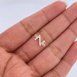 Herraje Letra Z 0.4gr / 1cm / Circones Blancos Oro Amarillo 18K &