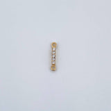 Charm Letter I 0.2gr / 1cm / White Zircons Yellow Gold 18K &