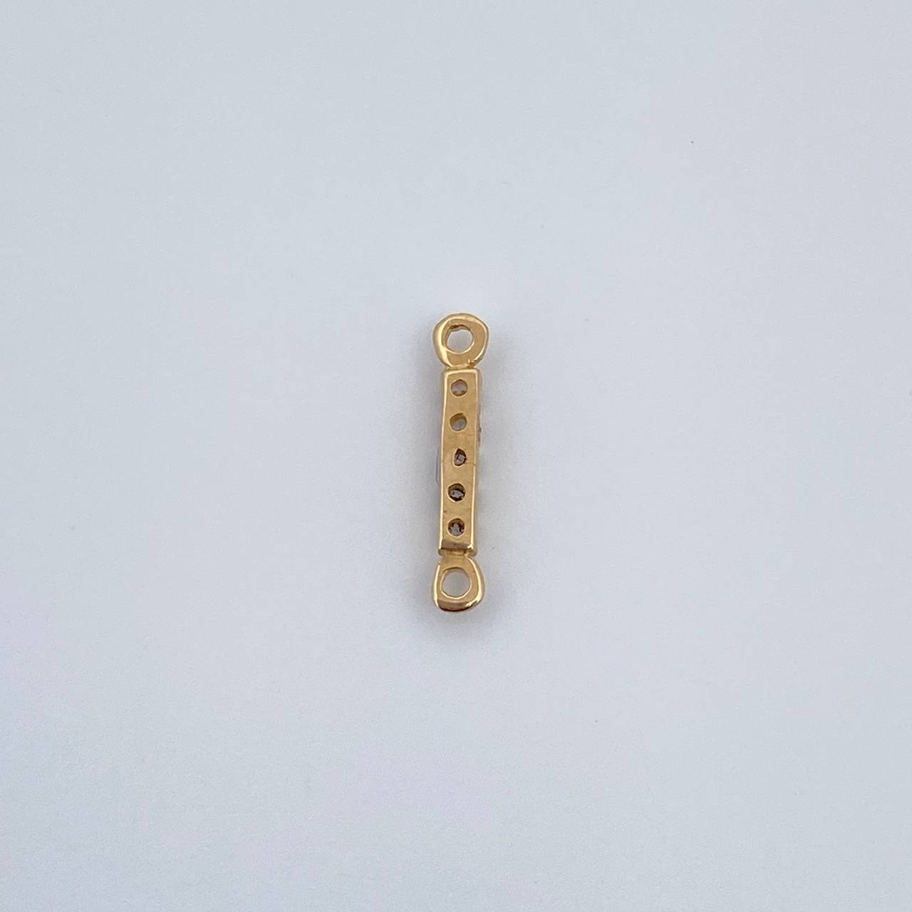 Charm Letter I 0.2gr / 1cm / White Zircons Yellow Gold 18K &