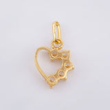 Dije Corazon Parcial Ampliado 0.9gr / 3/4 in / Oro Amarillo 18K ©