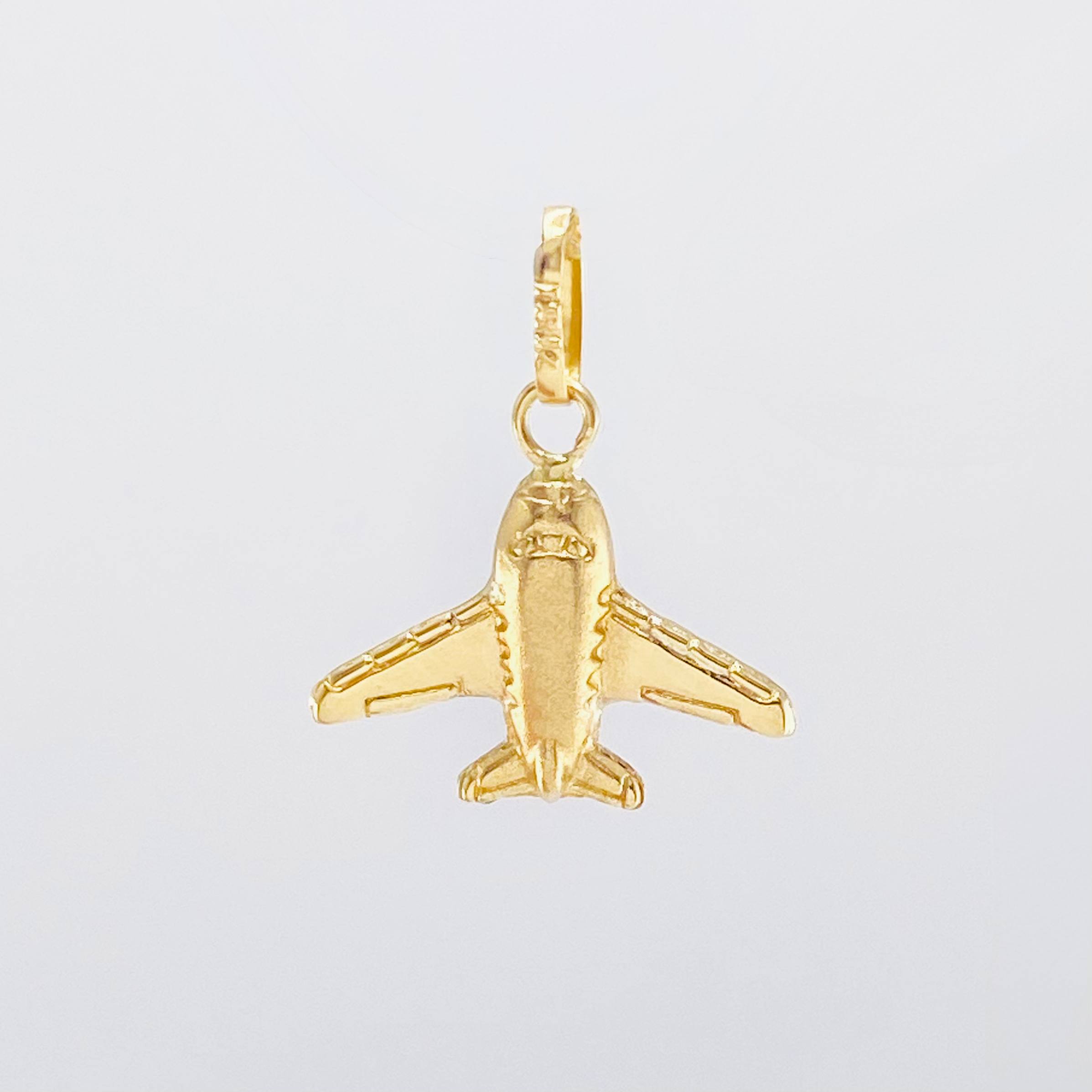 Pendant Airplane 0.6 g / 3/4 in Yellow Gold 18K