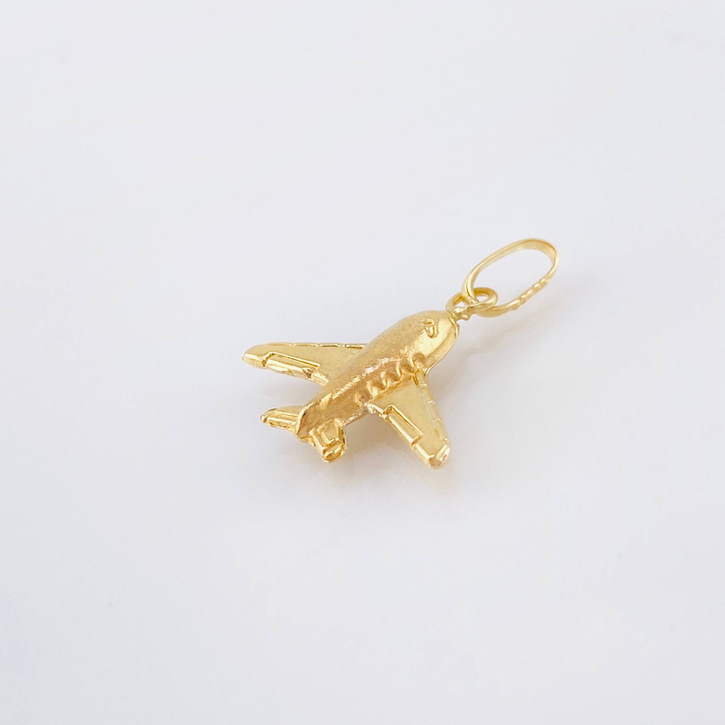 Pendant Airplane 0.6 g / 3/4 in Yellow Gold 18K