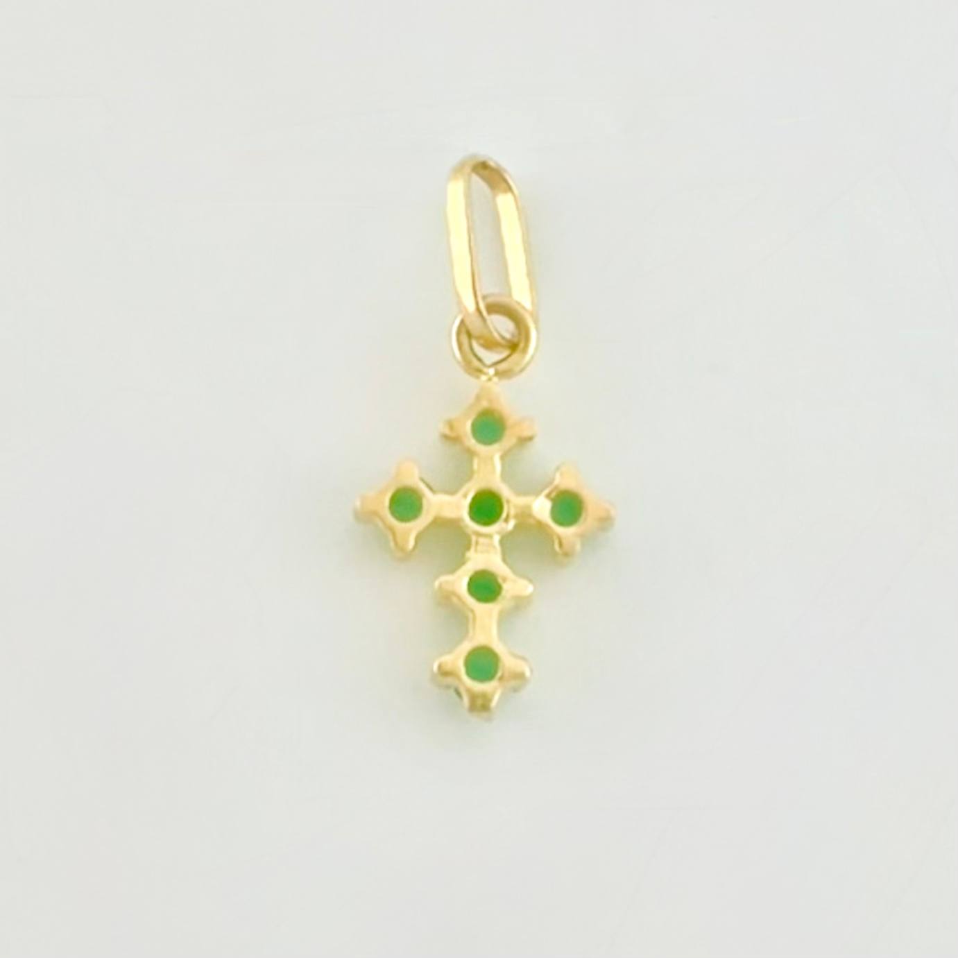 Dije Cruz Tupida 0.4gr / 1/2 in / Oro Amarillo 18K