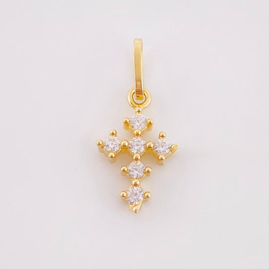 Dije Cruz Tupida 0.45gr / 1/2 in / Oro Amarillo 18K ©