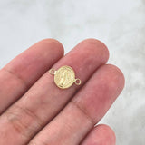 Herraje Virgen Milagrosa 0.5gr / 1.1cm / Ovalo Mate Oro Amarillo 18K