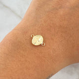 Herraje Virgen Milagrosa 0.5gr / 1.1cm / Ovalo Mate Oro Amarillo 18K