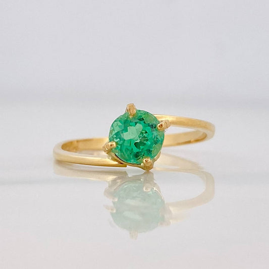 Anillo Ola Esmeralda 60pts 1.7g / T6 1/2 Oro Amarillo 18K