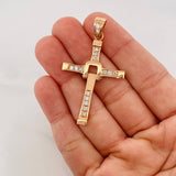 Dije Cruz Articulada Diamantes 36pts 8.25g / 2 1/4 in Oro Amarillo 18K