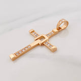 Dije Cruz Articulada Diamantes 36pts 8.25g / 2 1/4 in Oro Amarillo 18K