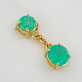 Dije Dúo Cuatro Garras Esmeraldas 2.18qts 1.55g / 3/4 in Oro Amarillo 18K