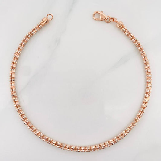 Pulso Ice 7.65g / 8 1/2 in / 1.5mm Dos Oros Blanco Rosa 18K