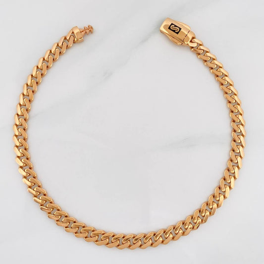 Pulso Cubano Infinito 6.15g / 7 1/2 in / 2.4mm Oro Rosa 18K