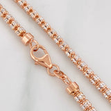 Cadena Ice 11.95g / 24 in / 2.4mm Dos Oros Blanco Rosa 18K