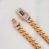 Cuban Infinity Chain 19.5g / 24 in / 2.4mm Two-Tone White and Rose Gold 18K