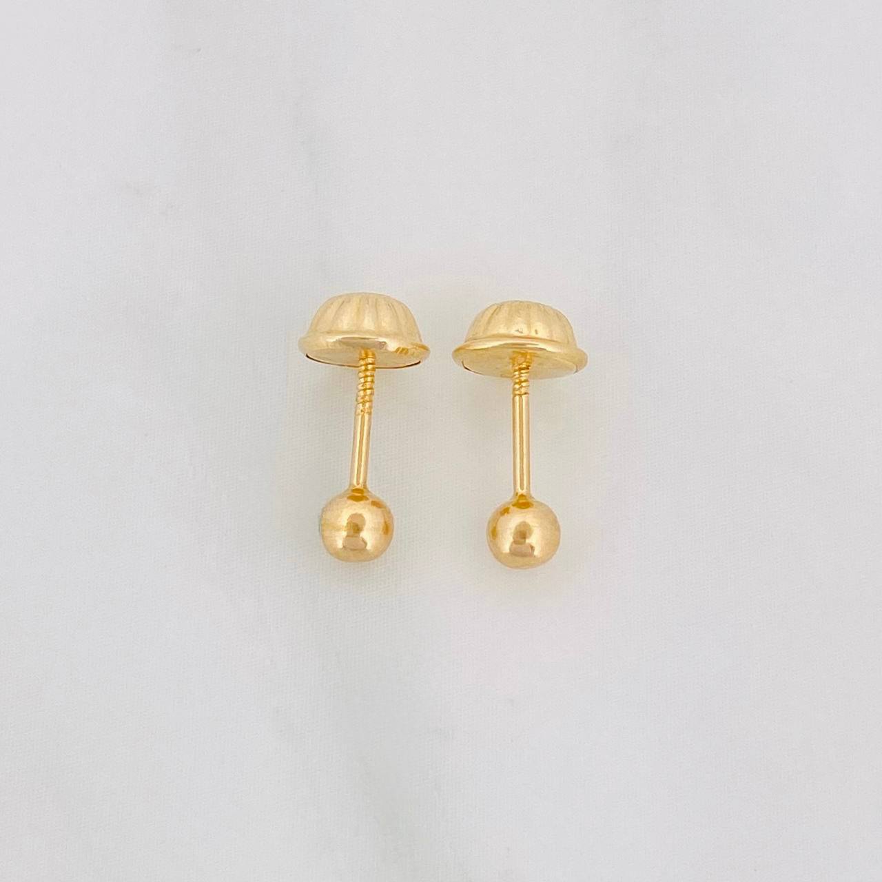 Topos Bola Lisa 0.35g / in / 3mm Oro Amarillo 18K
