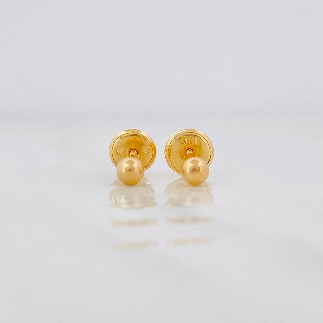 Topos Bola Lisa 0.35g / in / 3mm Oro Amarillo 18K