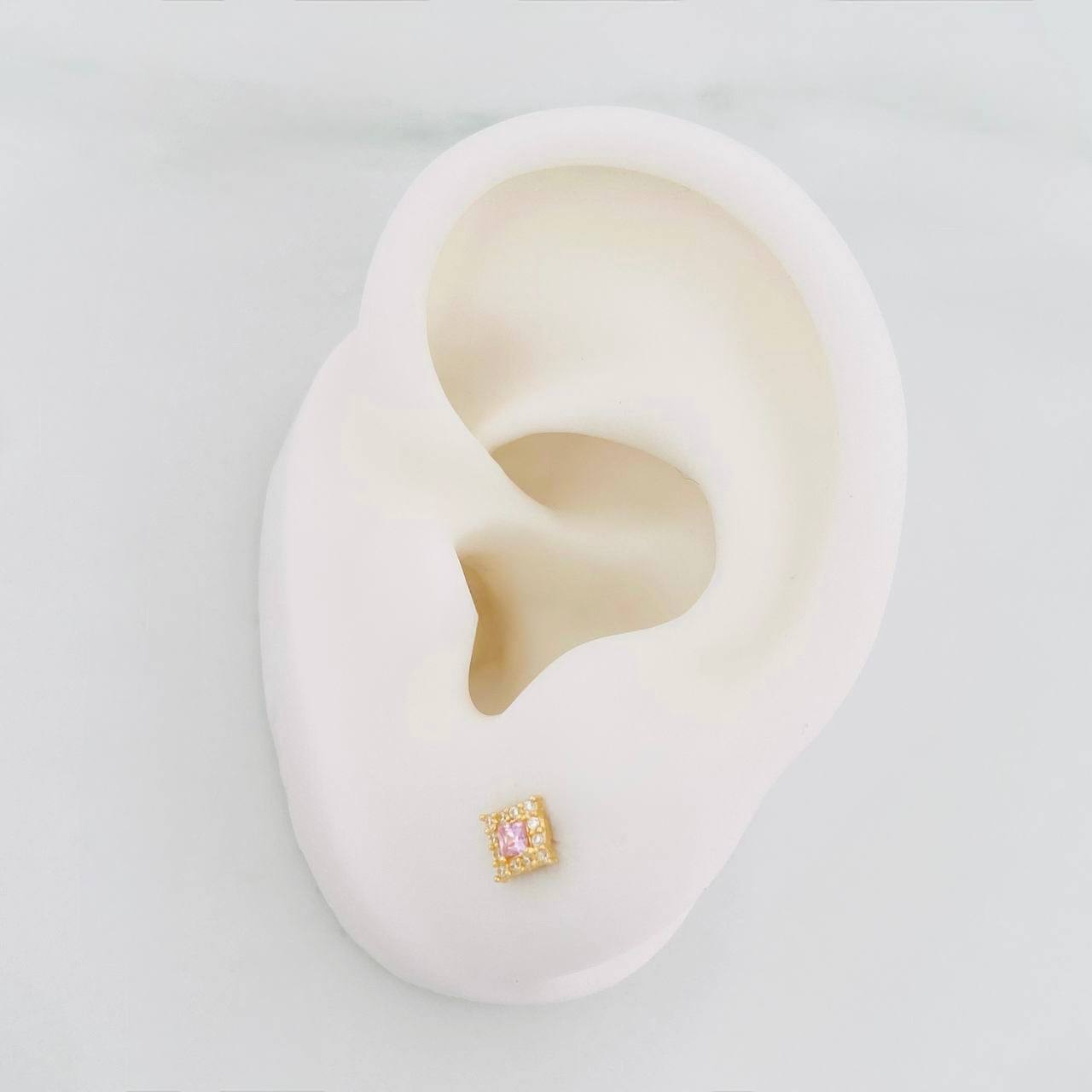 Topos Halo Cuadrado 0.7g / in / 4.5mm Oro Amarillo 18K