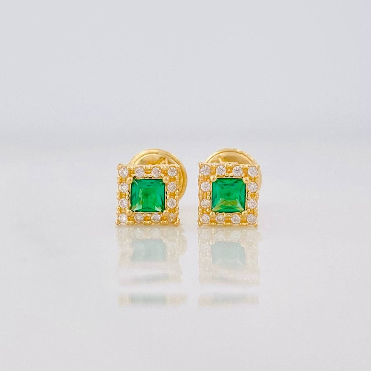 Square Halo Stud Earrings 0.7g / in / 4.5mm Yellow Gold 18K