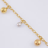 Classic Link Bracelet Beads Pendants 5.55gr / 7.5in / 4mm Diamond Cut Polished Three Golds +4 18K ©