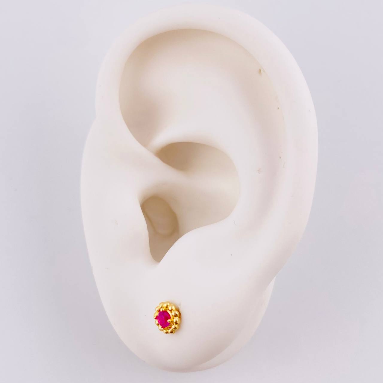 Topos Flor Girasol 0.8gr / 5mm Oro Amarillo 18K