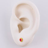 Topos Flor Girasol 0.8gr / 5mm Oro Amarillo 18K