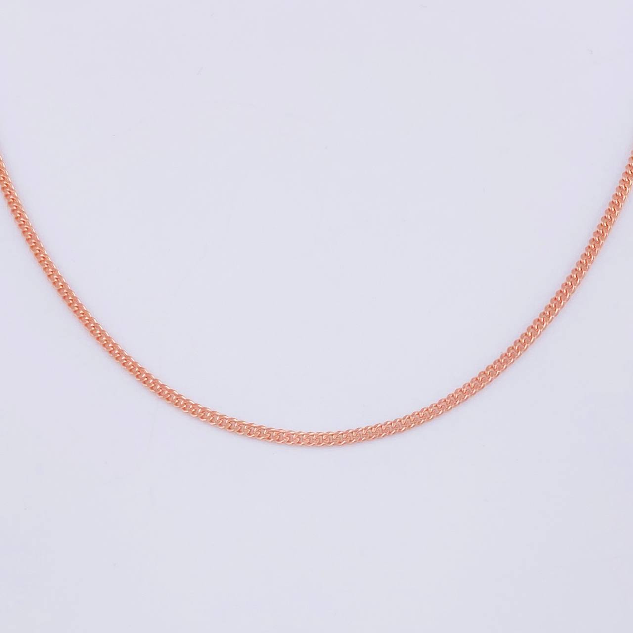 Cadena Cubana 6.2gr / 23 1/2 in / 1.6mm Oro Rosa +1 18K