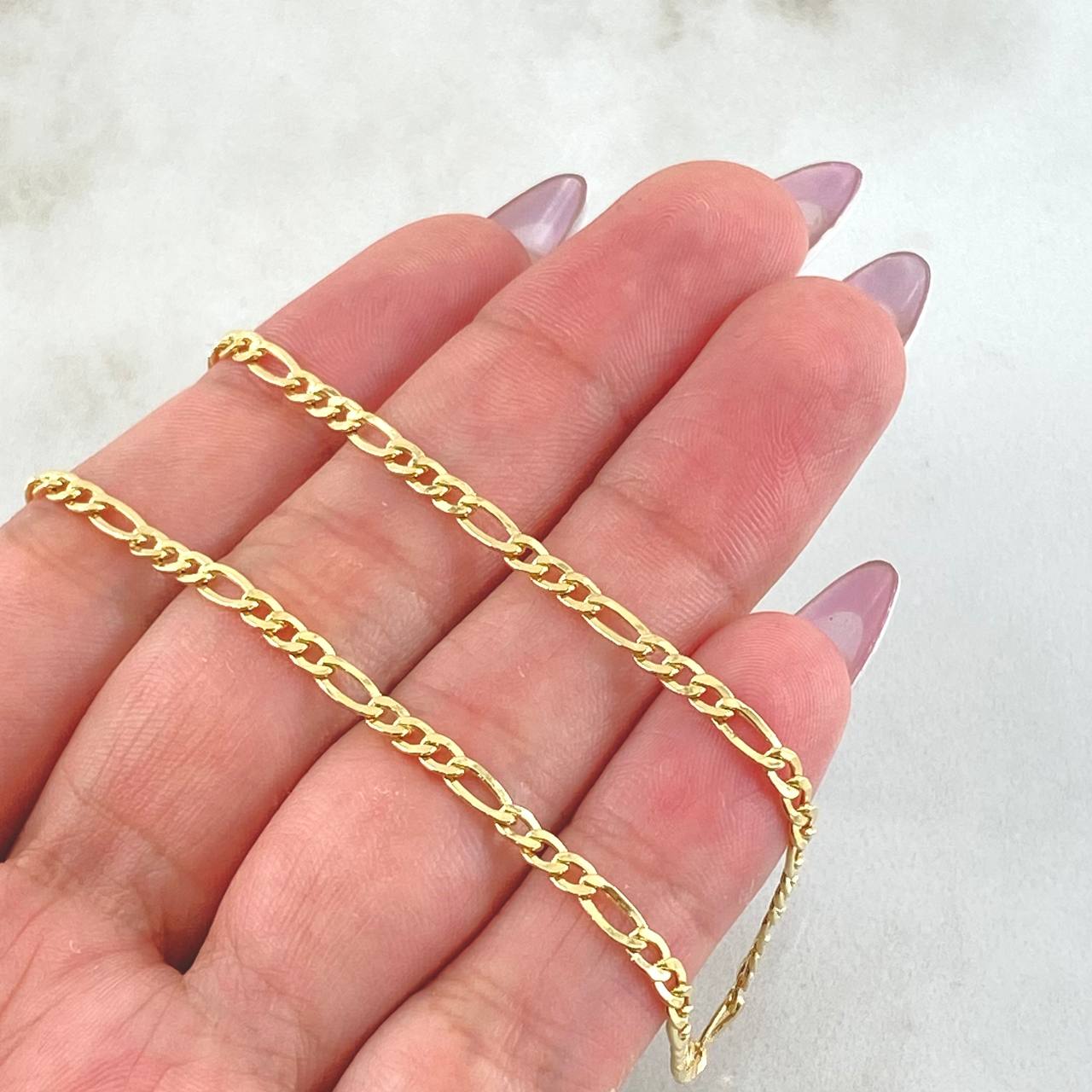 Figaro Chain 3.25gr / 27 1/2 in / 2.7mm 18K Yellow Gold +1