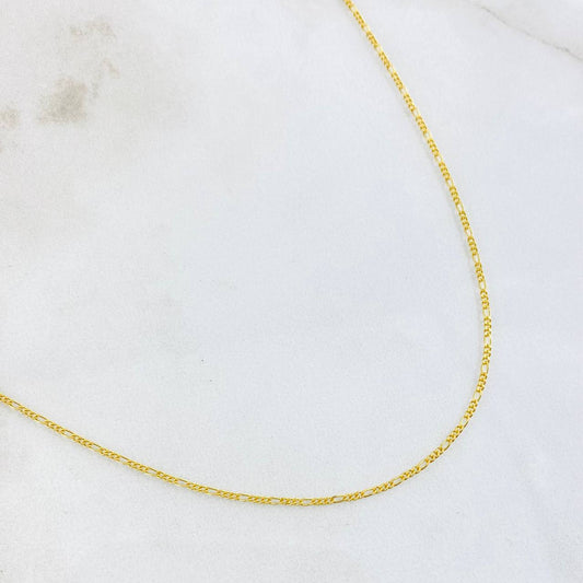 Cadena Figaro 2.3gr / 23 1/2 in / 1.1mm Oro Amarillo +1 18K *