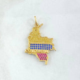 Pendant Map Colombia 3.45gr / 4cm / Tricolor Yellow Gold 18K *