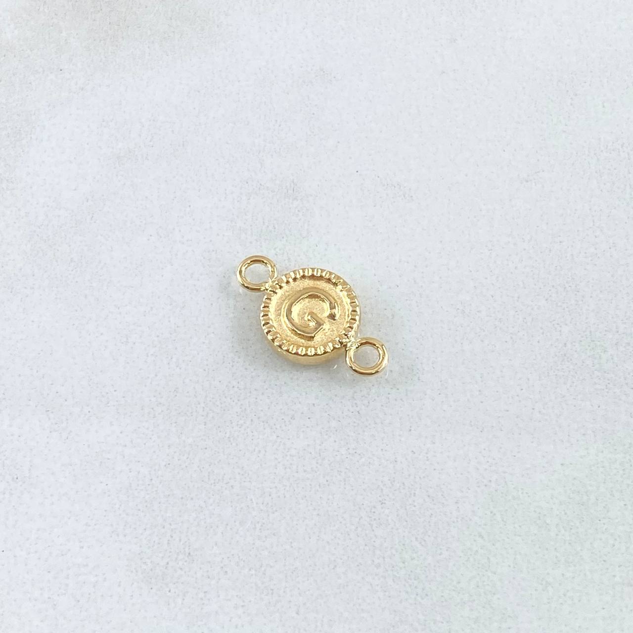 Herraje Letra G 0.45gr / 1.5cm / Circulo Bordeado Oro Amarillo 18K *