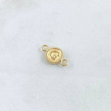 Herraje Letra G 0.45gr / 1.5cm / Circulo Bordeado Oro Amarillo 18K *