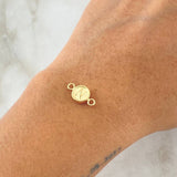 Charm Letter N 0.45gr / 1.5cm / Yellow Gold Edged Circle 18K *