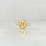 Charm Letter N 0.45gr / 1.5cm / Yellow Gold Edged Circle 18K *