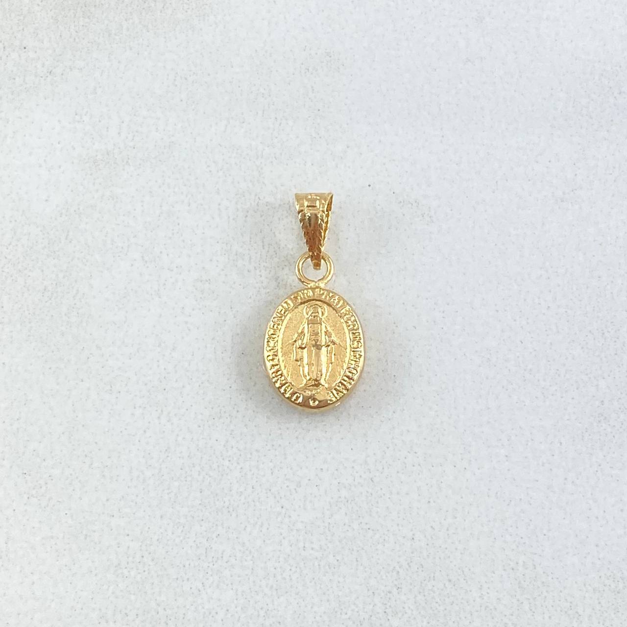Pendant Milagrosa Virgin 0.4gr / 2cm / Matte Oval Yellow Gold 18K